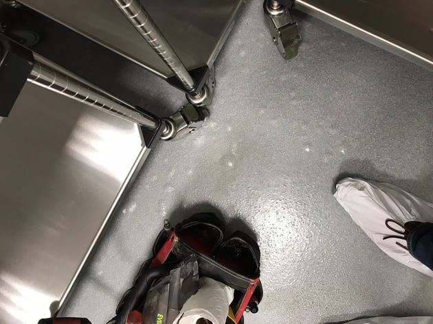 Bubbling on concrete floor coating