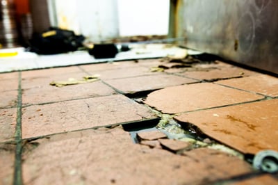 Cracked kitchen flooring
