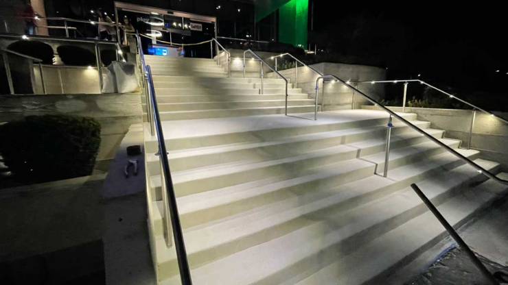 Image of resinous concrete coatings on exterior staircase