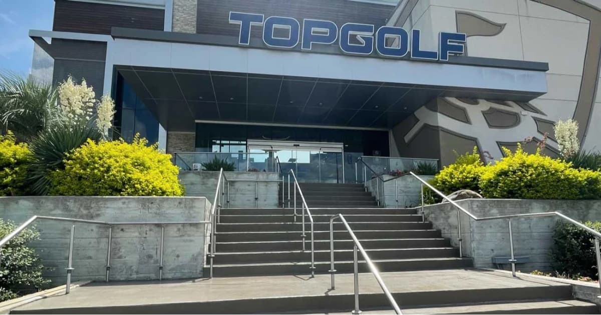TopGolf stairway featuring Resinwerks repair and coating flooring materials 